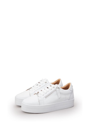 Moda In Pelle Abbiy Chunky Slab Sole Side Zip Lace Up Trainers