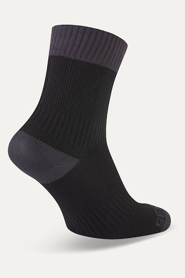 Sealskinz Wretham Waterproof Warm Weather Ankle Length Black Socks