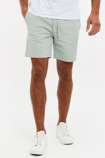 Threadbare Green Pull On Cotton Chino Shorts