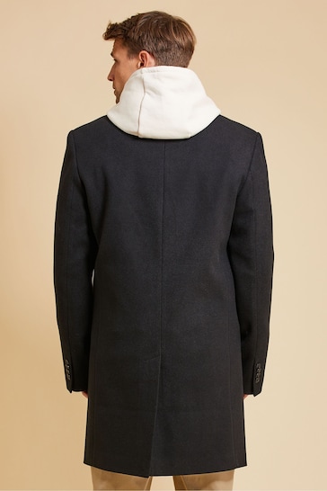 Threadbare Black Luxe Single Breasted Tailored Coat
