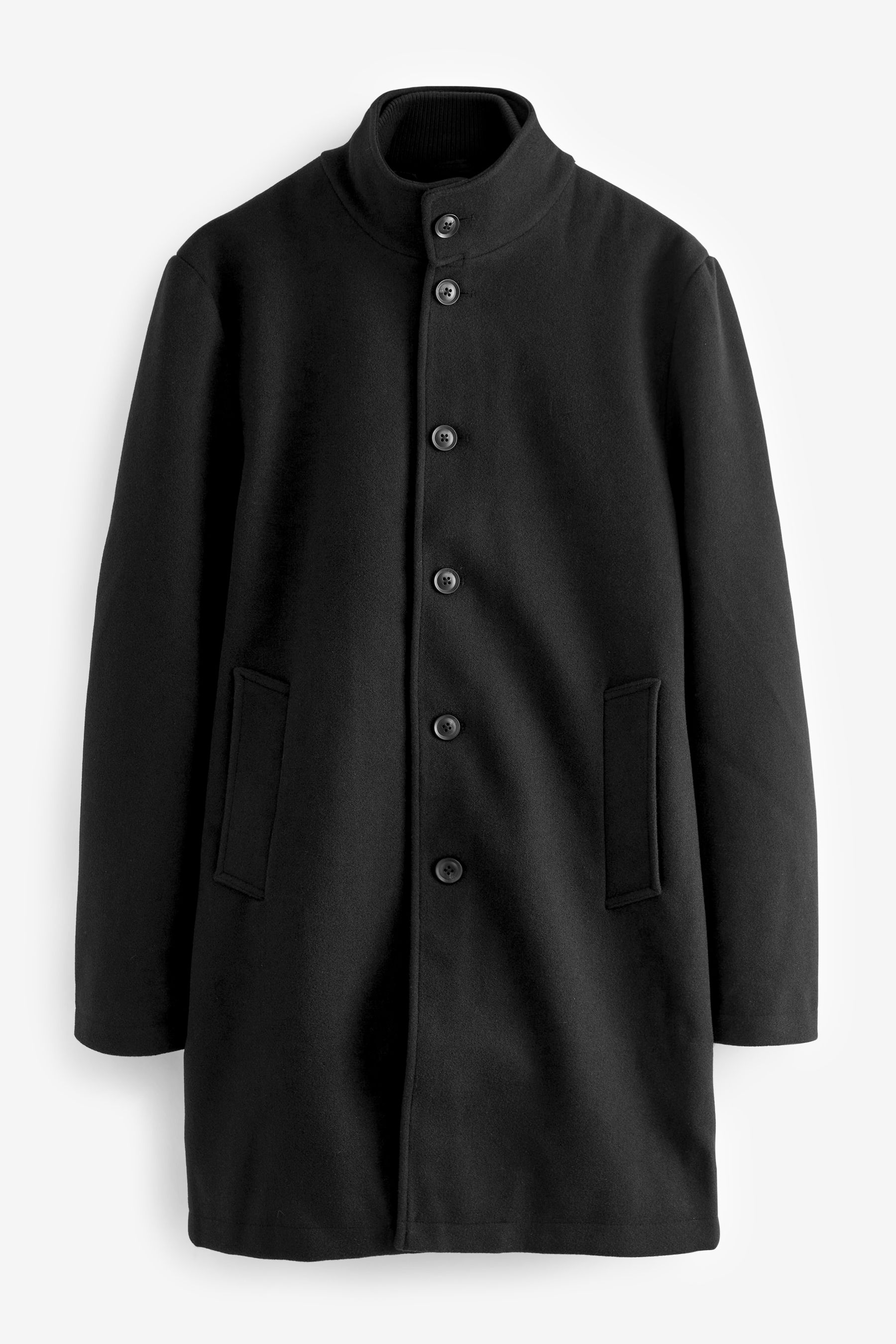 Black funnel neck coat next shop