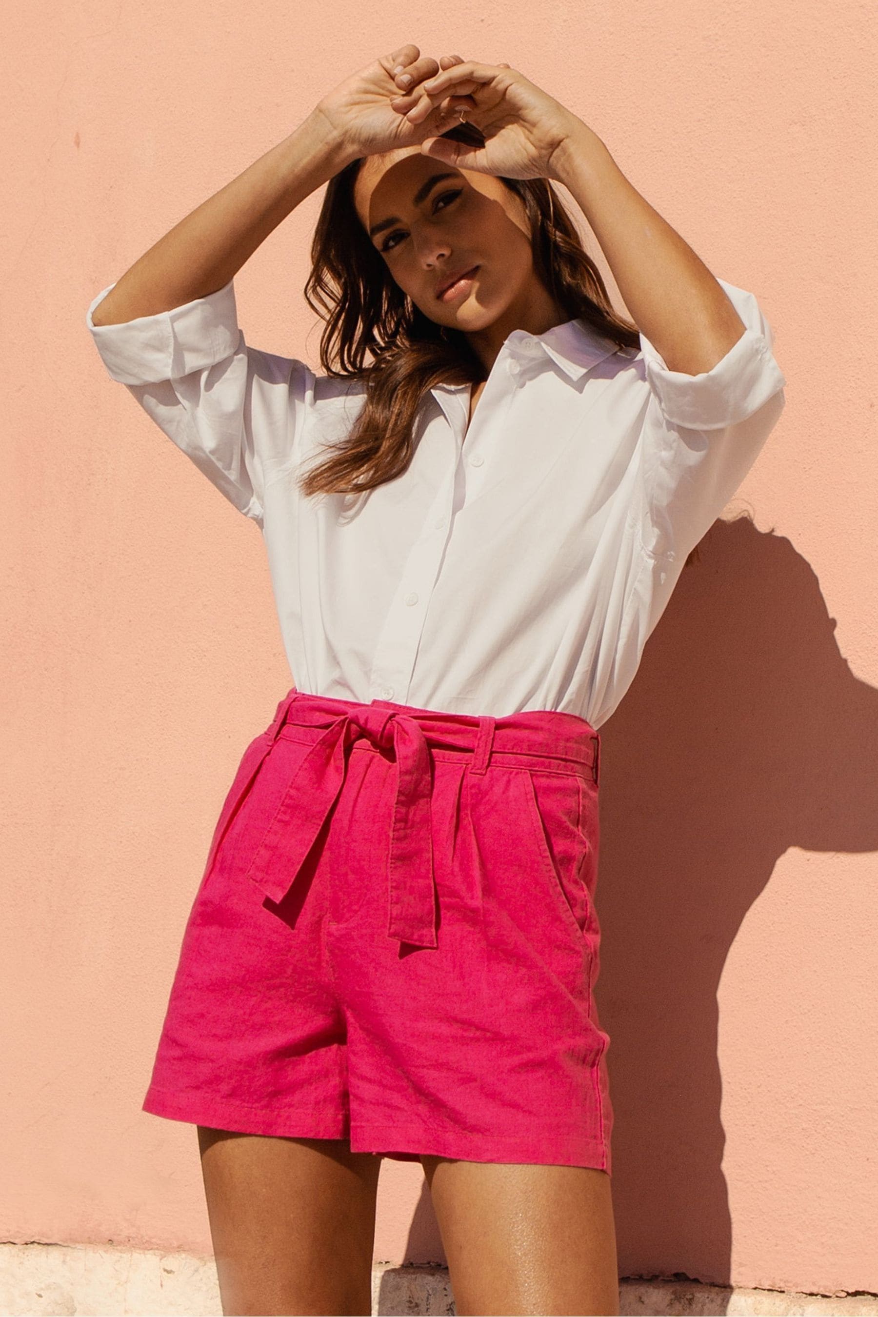 Self tie shop waist shorts