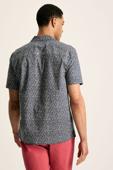 Joules Revere Blue Floral Printed Short Sleeve Shirt