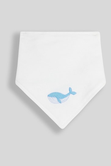 JoJo Maman Bébé Blue Whale 3-Pack Cotton Baby Dribble Bibs