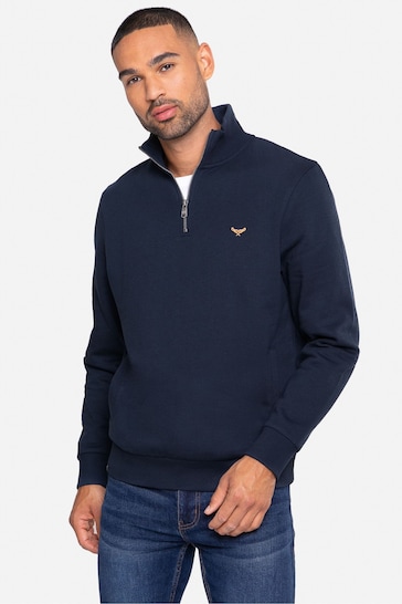 Buy Threadbare Navy 1/4 Zip Neck Sweatshirt from the Next UK online shop