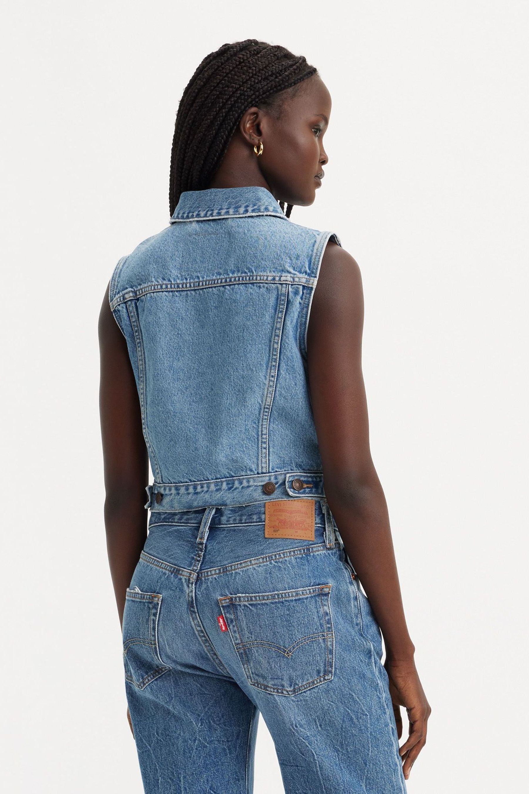Buy Levi s Old Notes Denim Blue Jacket XS Vest from the Next UK