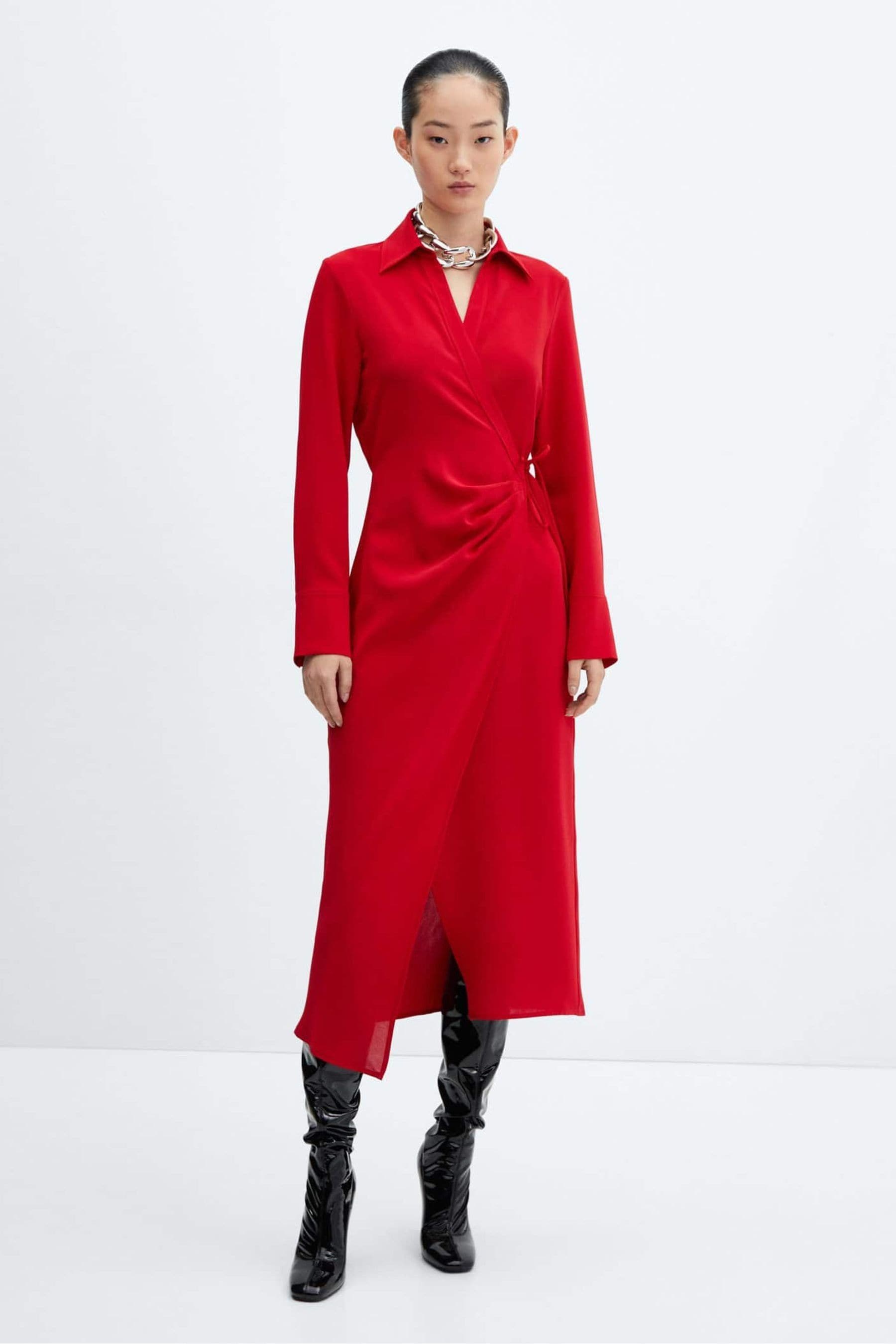 Mango red outlet maxi dress