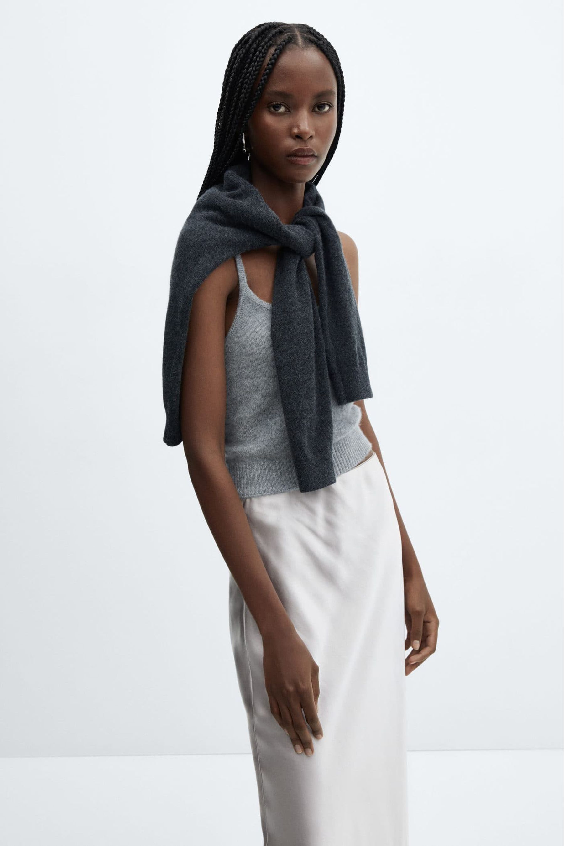 Satin top skirt mango