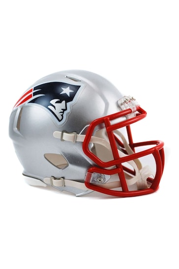 Fanatics Silver New England Patriots Riddell Speed Mini Helmet