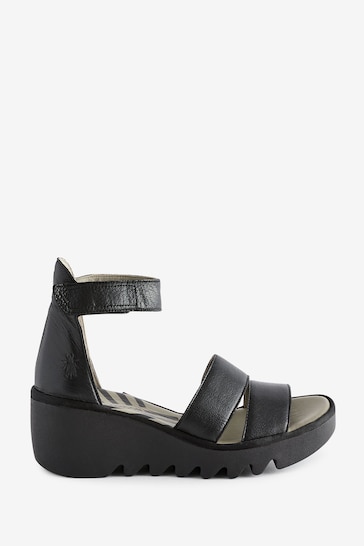 Buy Fly London Bono Wedge Black Sandals from the Next UK online shop