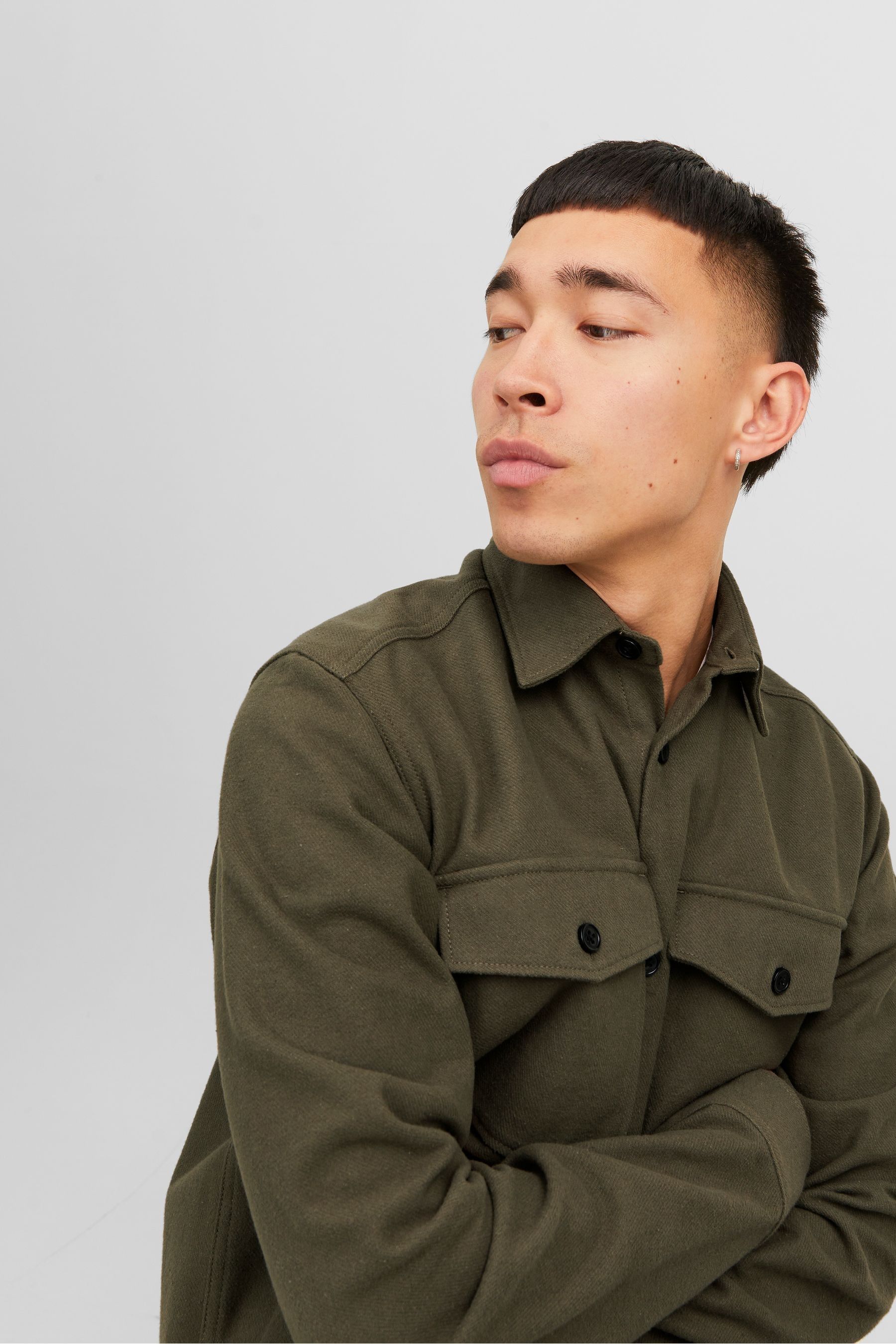 Buy JACK JONES Green Smart Pocket Detail Overshirt from the Next
