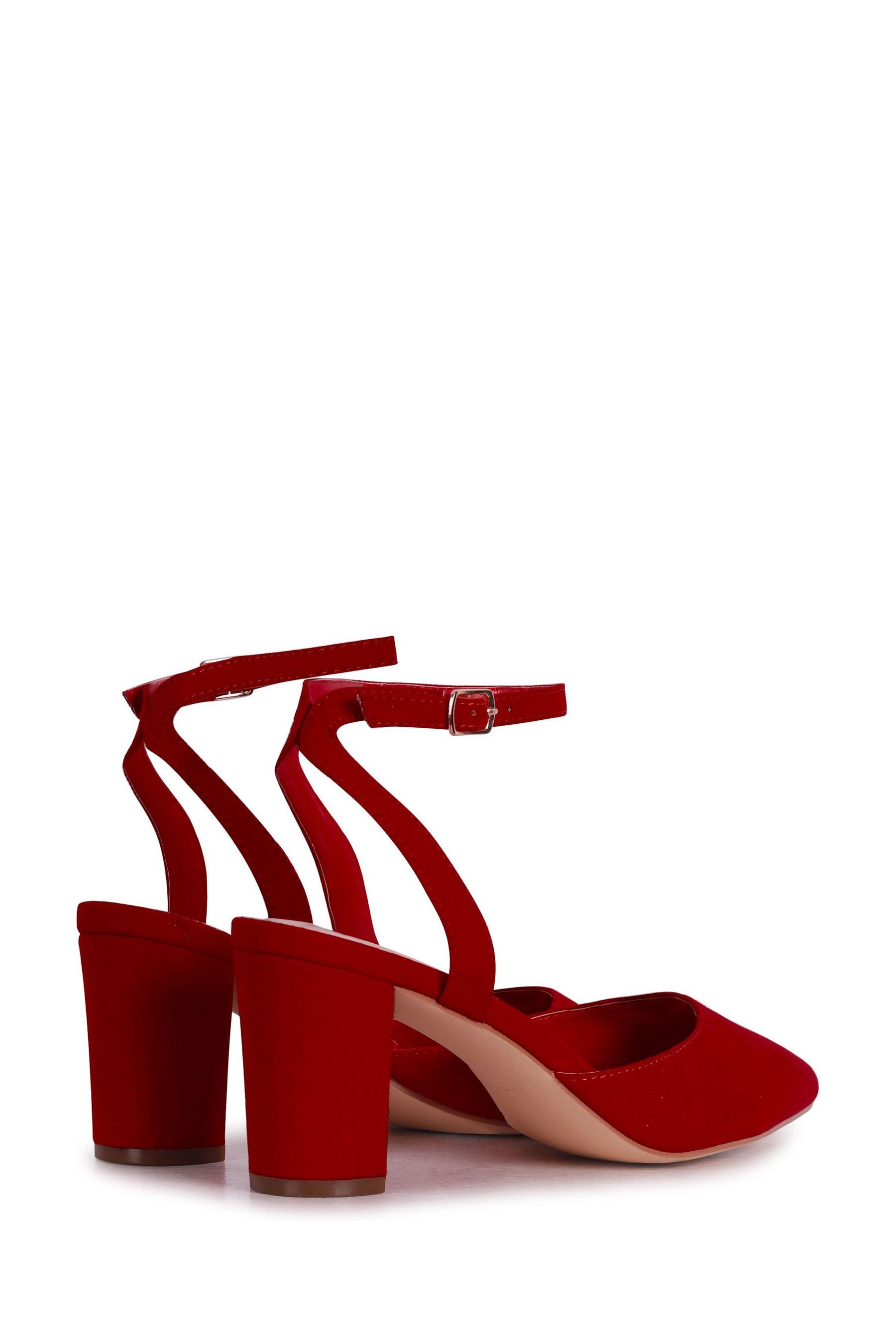 Red short block heels deals