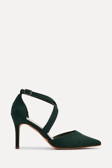 Linzi Green Runway Stiletto Court Heels With Crossover Front Strap