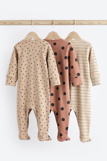 Neutral Baby Cotton Sleepsuits 3 Pack (0mths-2yrs)