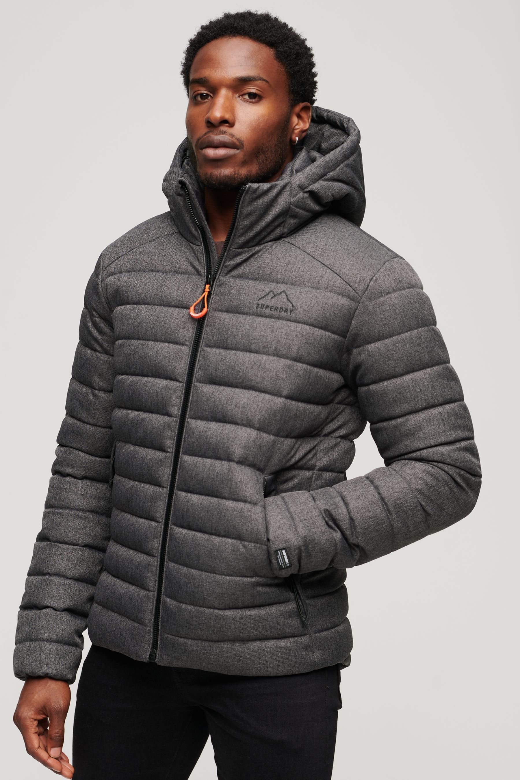 Buy Superdry Grey Hooded Fuji Herringbone Jacket from the Next UK