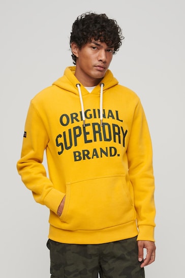 Superdry Yellow Athletic Script Graphic Hoodie