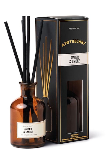 Paddywax Apothecary Amber & Smoke 88ml Glass Reed Diffuser