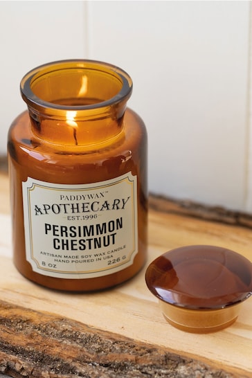 Paddywax Brown Apothecary Persimmon & Chestnut 226g Glass Jar Candle
