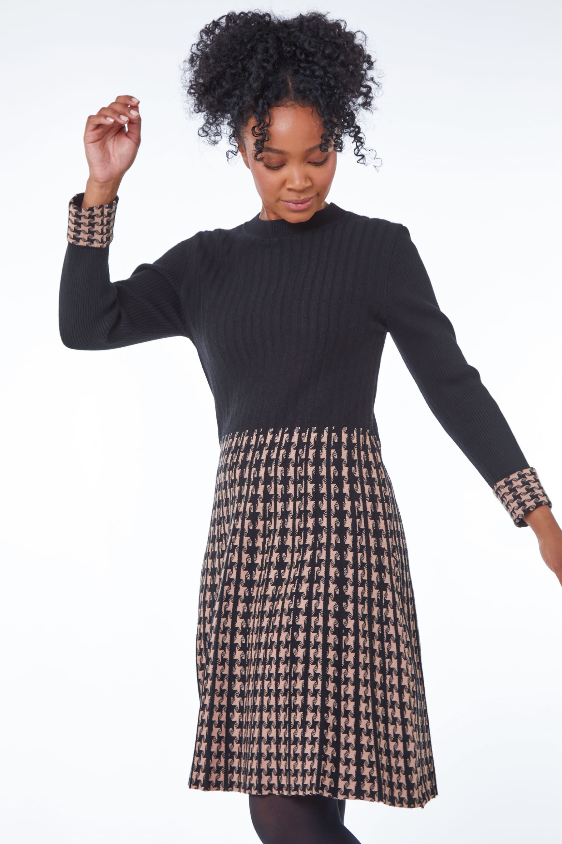 Buy Roman Black Petite Contrast Check Dress from the Next UK