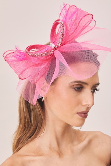 Lipsy Pink Diamante Bow Fascinator Headband