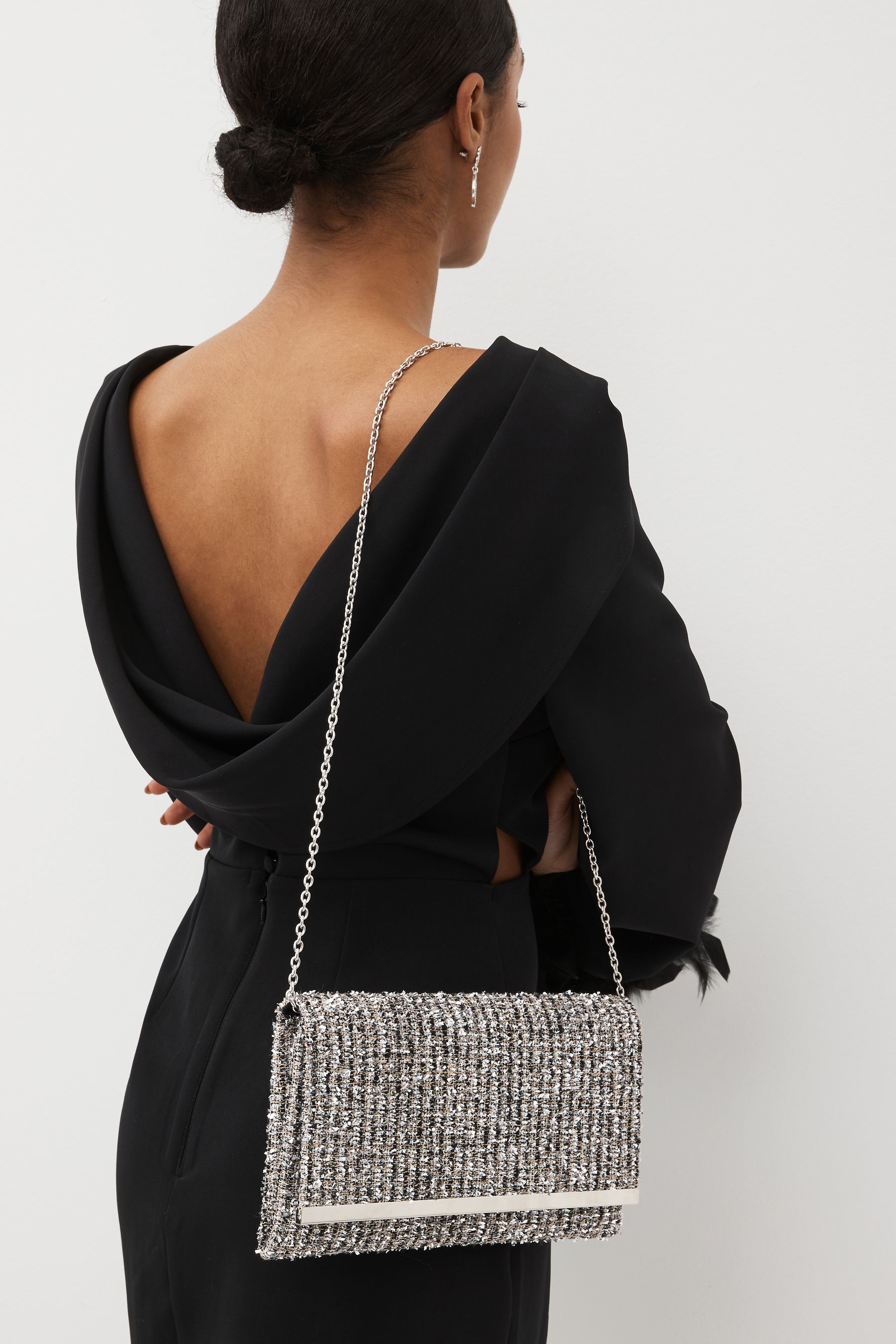 Dark grey clutch top bag uk