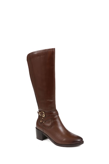 Pavers Smart Tall Brown Heeled Boots