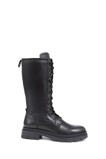 Jones Bootmaker Black Mika Leather Lace-Up Boots