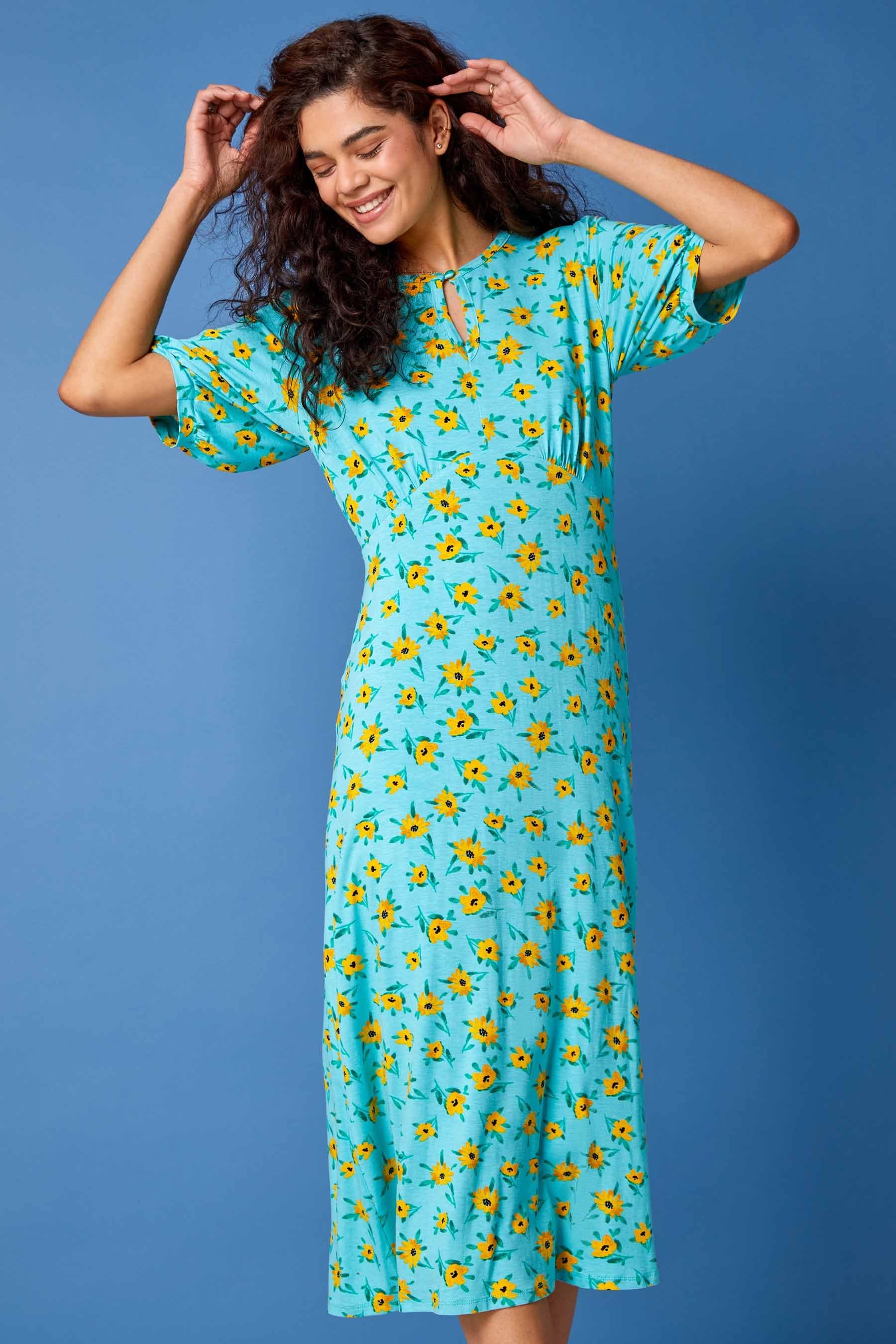 Blue sunflower dress hot sale