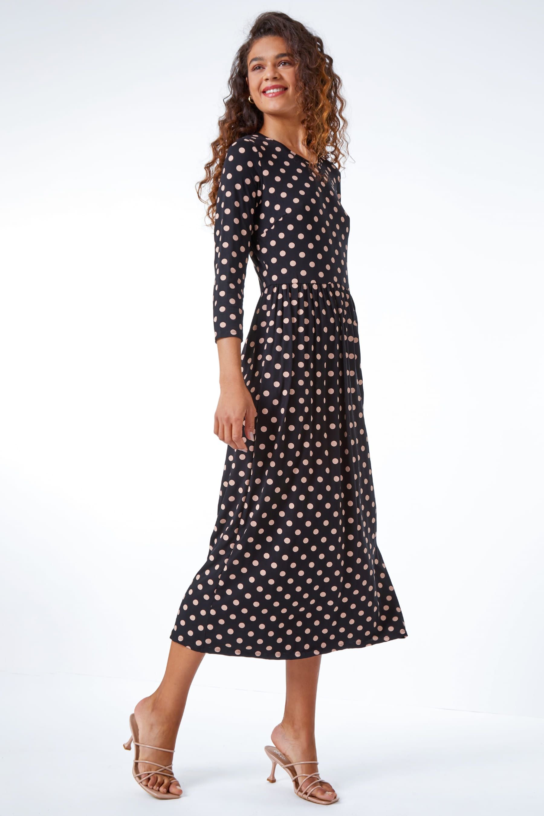 Roman top spotted dress