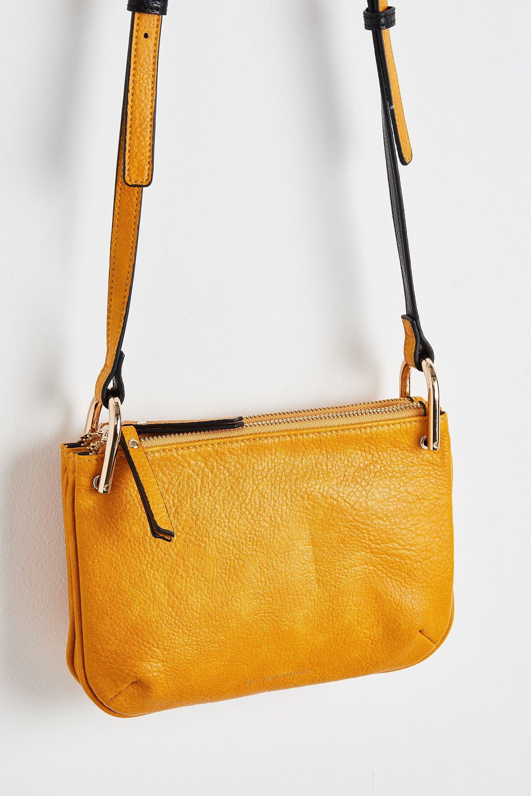 Buy Oliver Bonas Silvie Yellow Double Pocket Crossbody Bag from