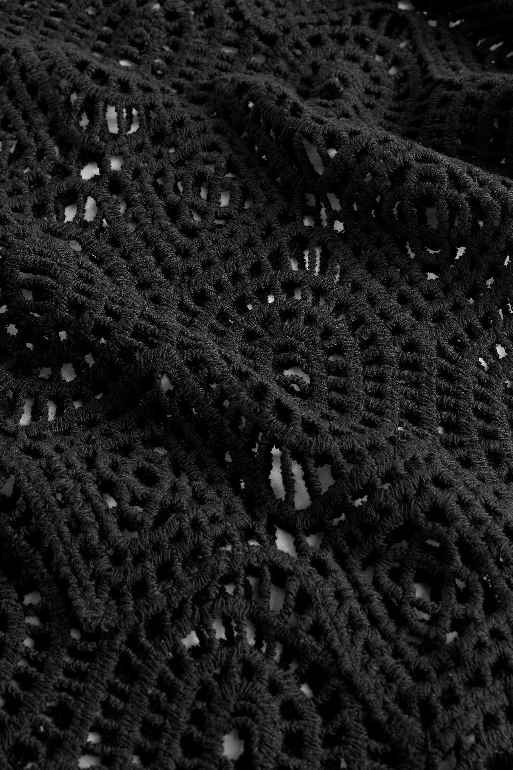Black 100 Cotton Crochet Cover Up