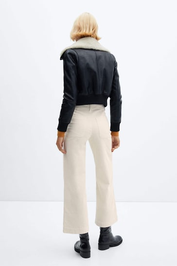 Mango Cord Culotte Cropped Trousers