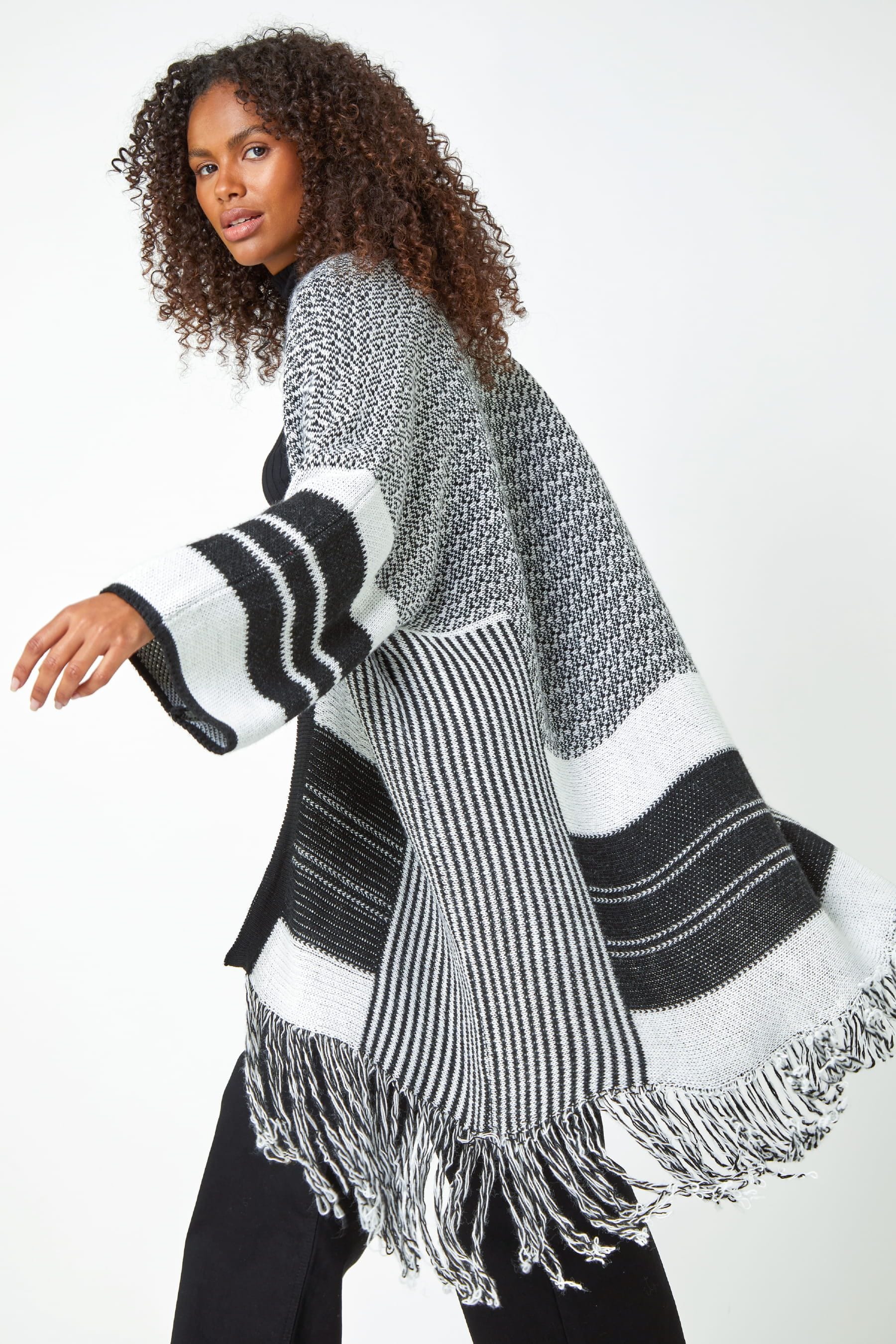Black tassel cardigan outlet