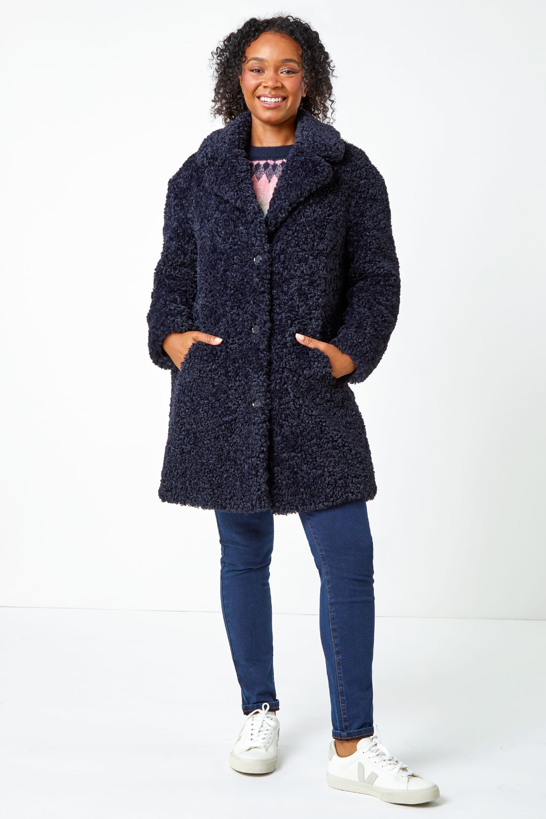 Ladies teddy coat with hood store