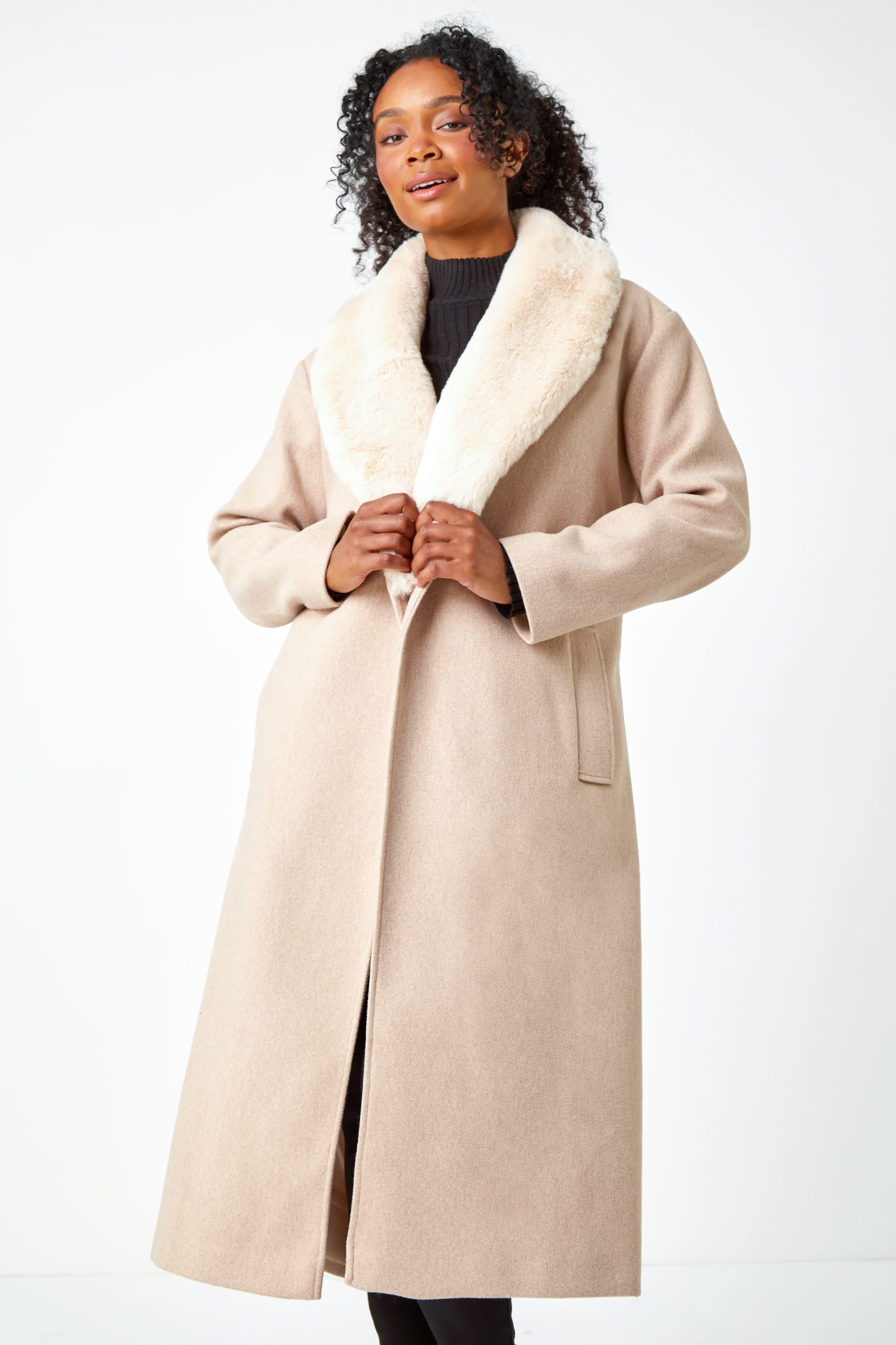 Roman ladies faux fur coats top