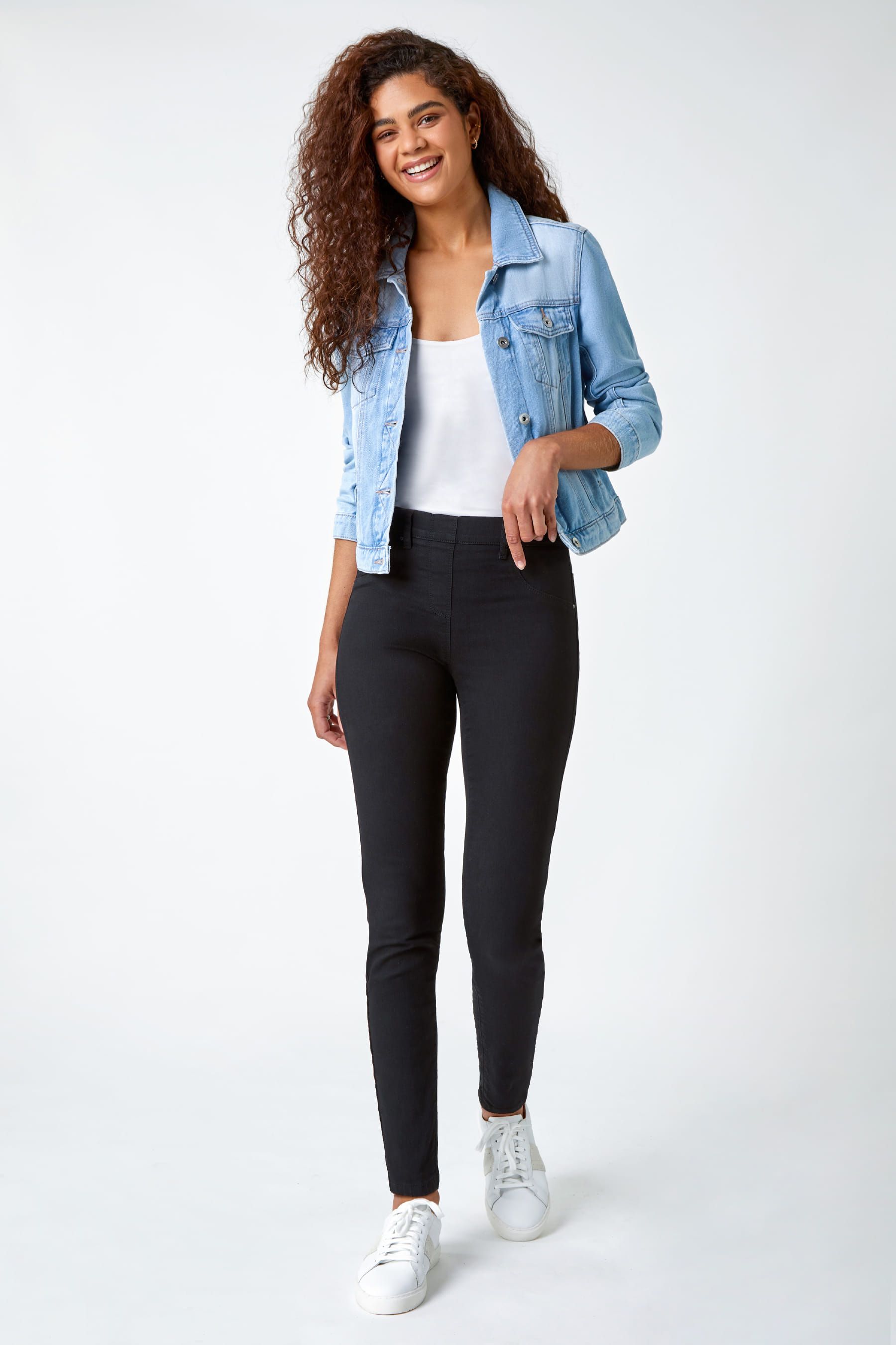 Ankle length denim jeggings top