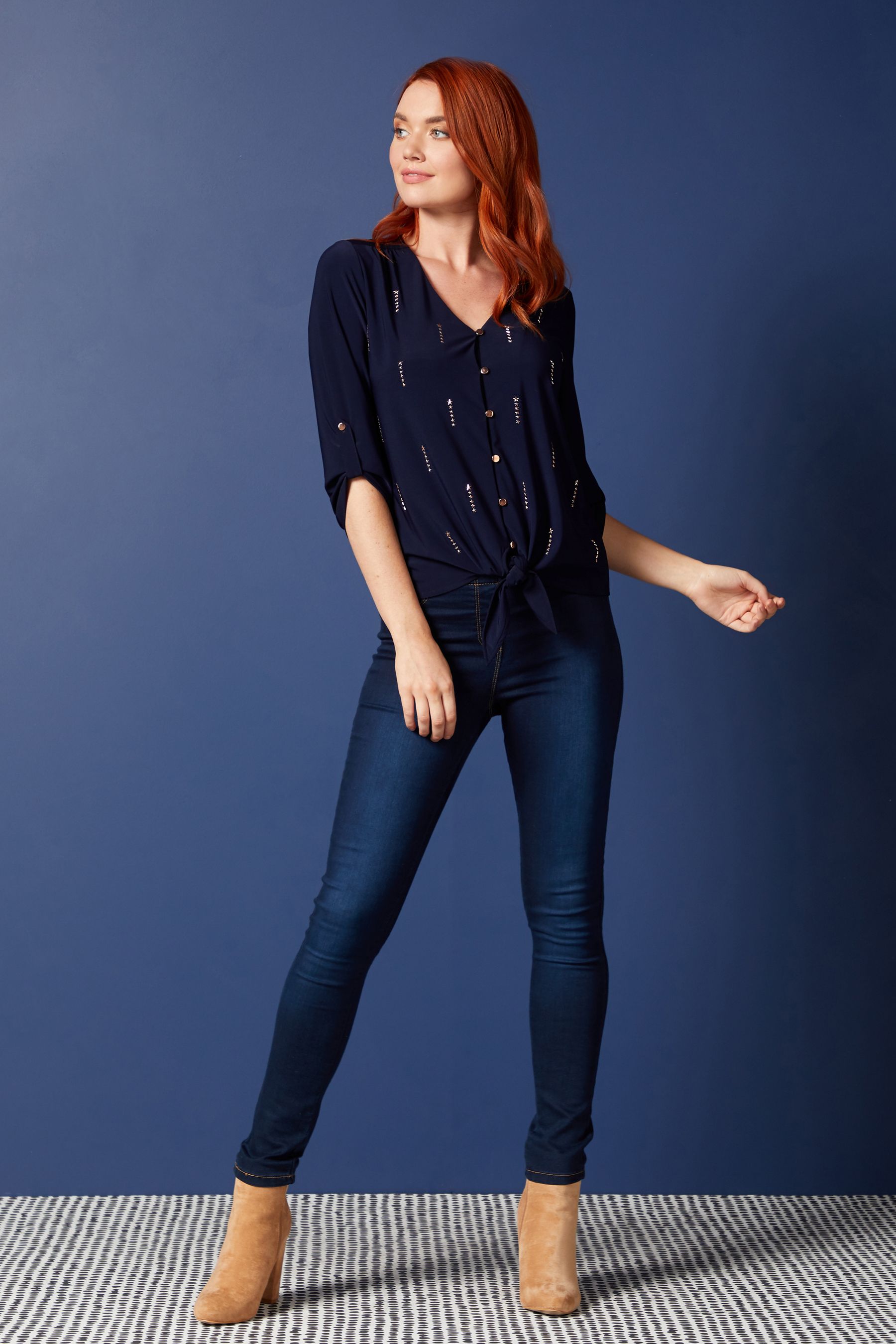 Dark blue denim jeggings shop