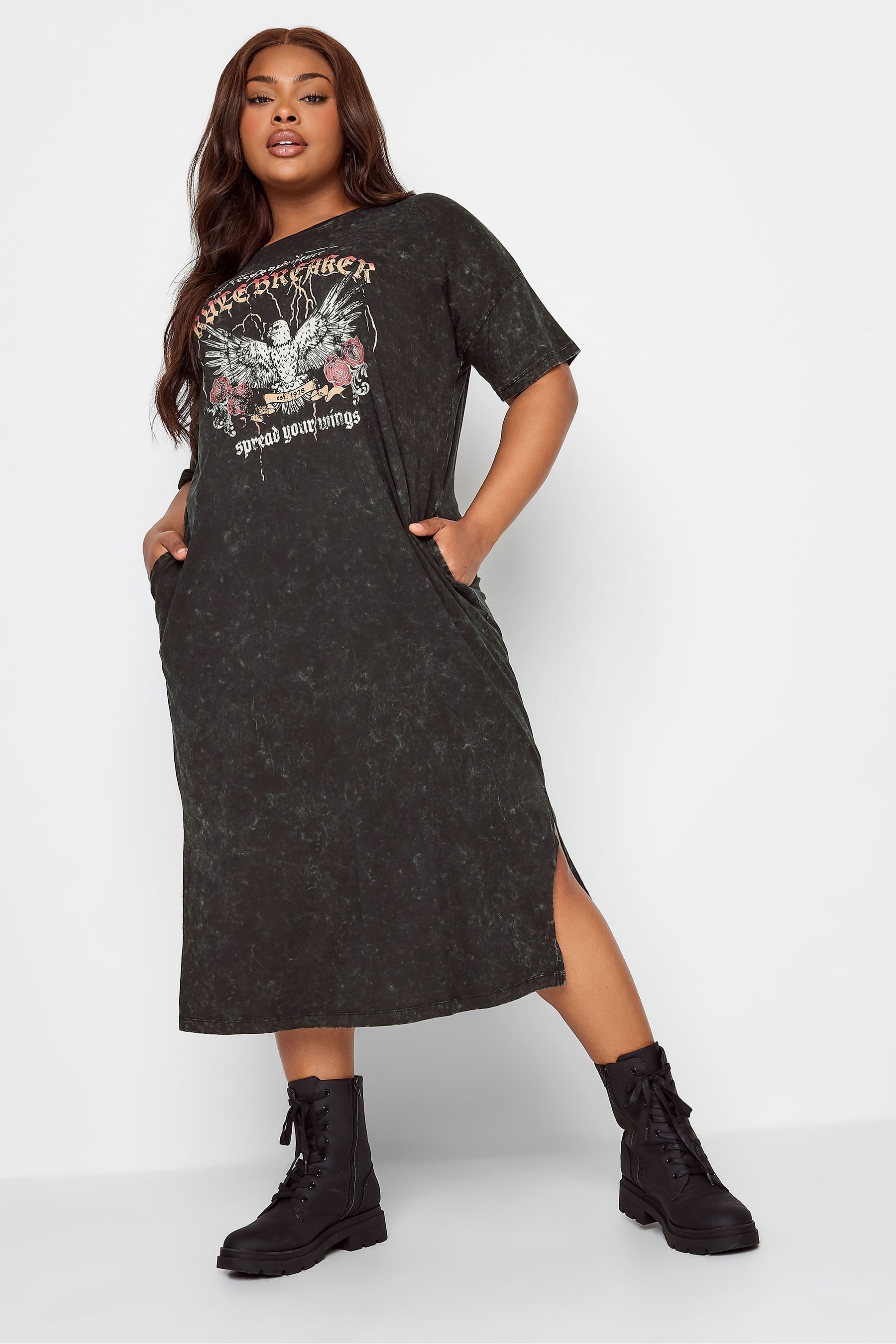 Long grey hotsell t shirt dress