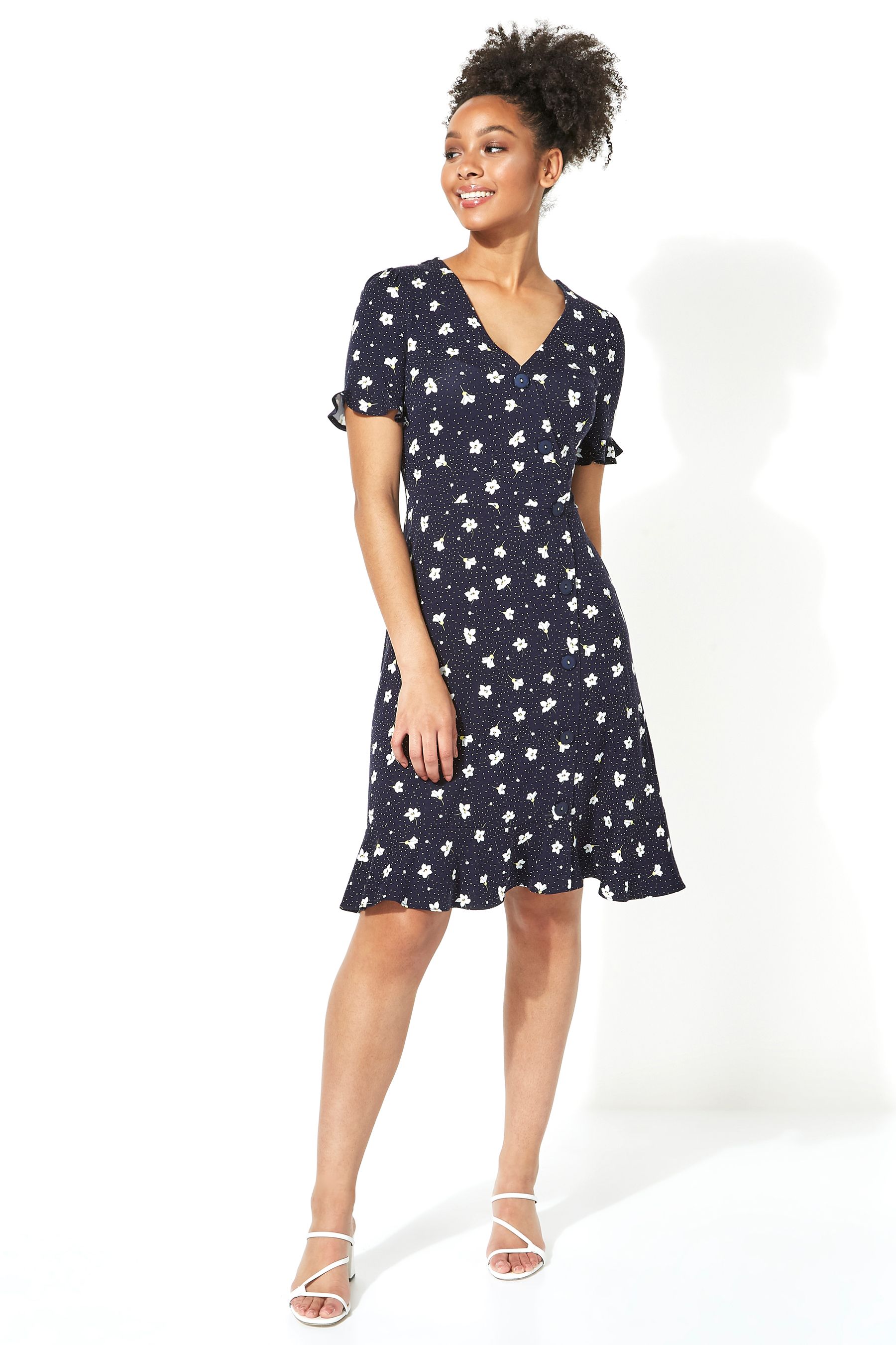 Button tea dress store