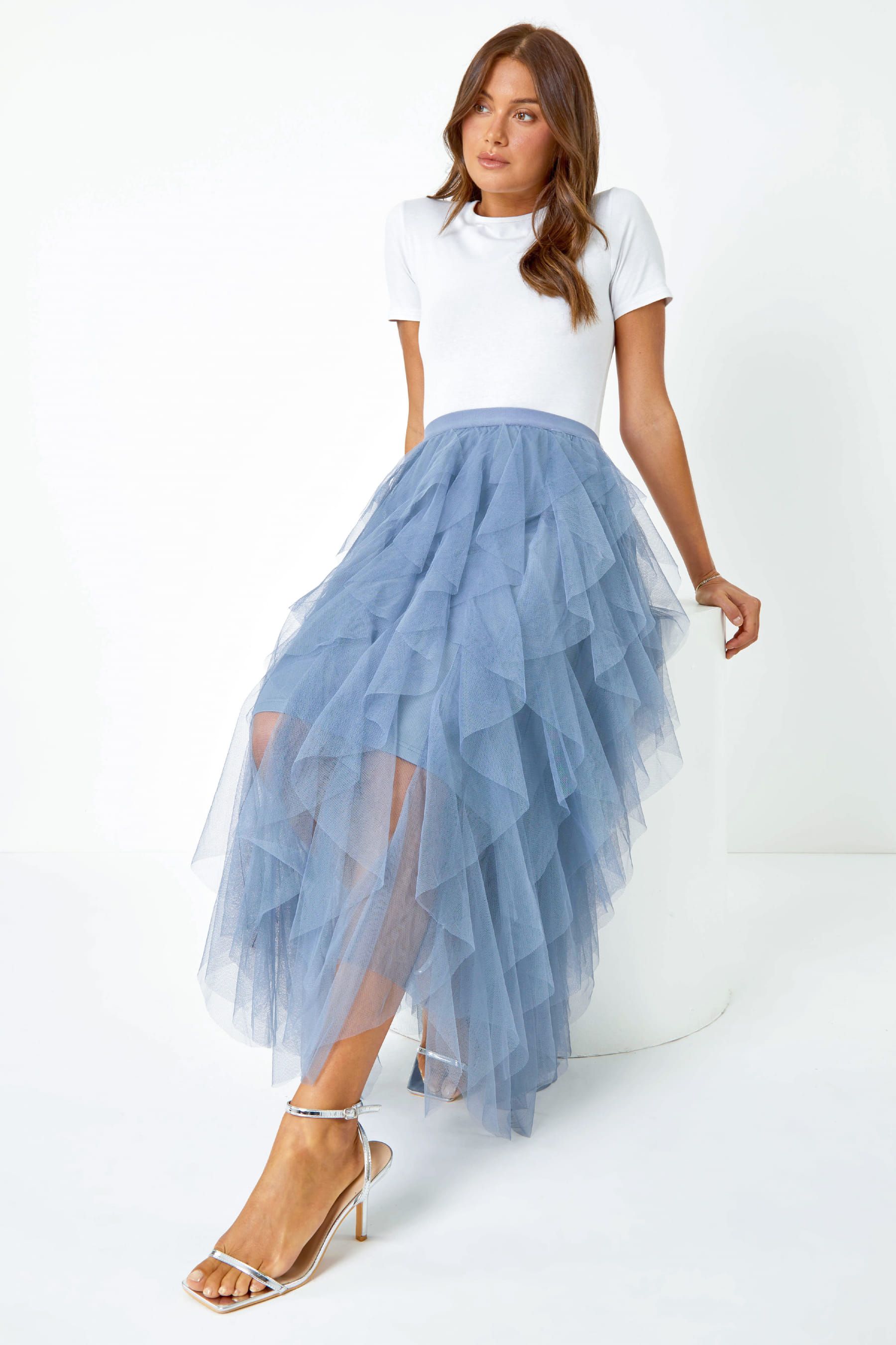 Blue skirt layered shop