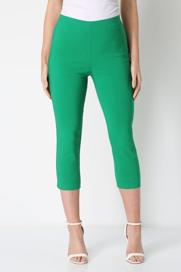 Roman Green Cropped Stretch Trousers