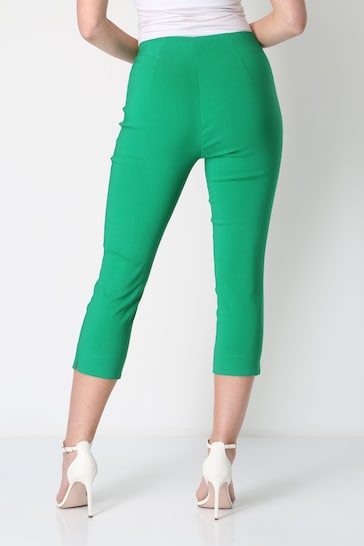 Roman Green Cropped Stretch Trousers