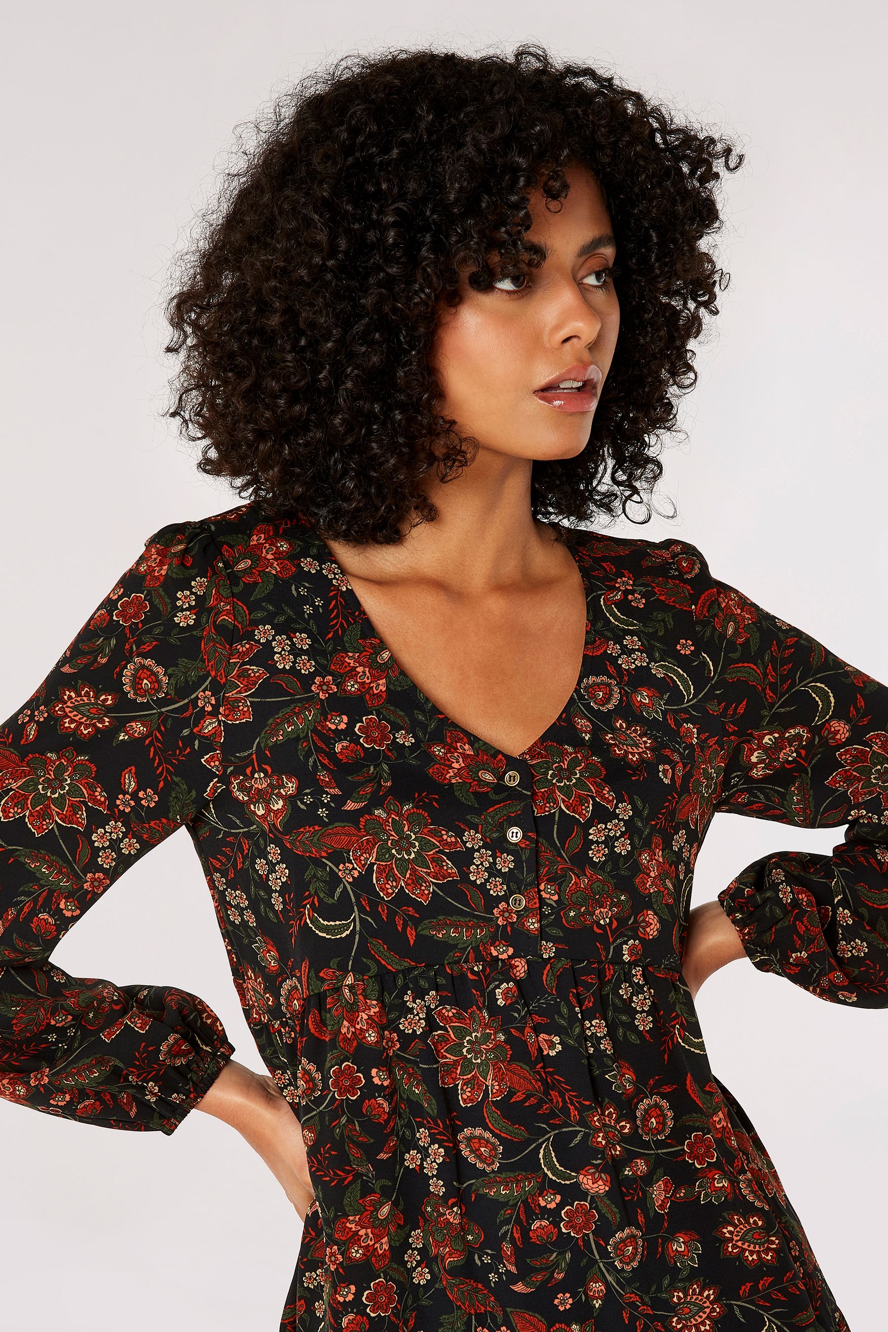 Buy Apricot Black Floral Enchantment Maxi Dress from the Next UK