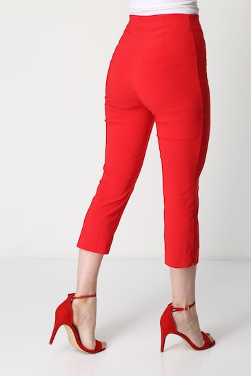 Roman Red Cropped Stretch Trousers