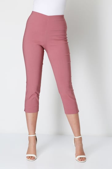 Roman Dark Pink Cropped Stretch Trousers