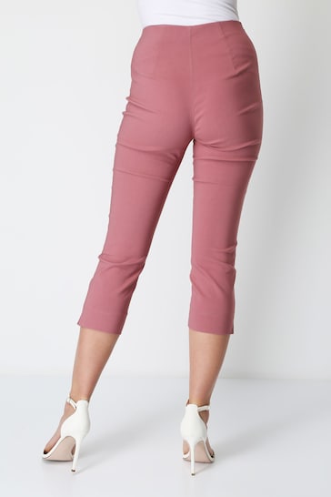 Roman Dark Pink Cropped Stretch Trousers