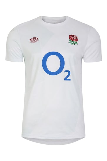 Umbro White Blue England Warm Up Rugby Shirt
