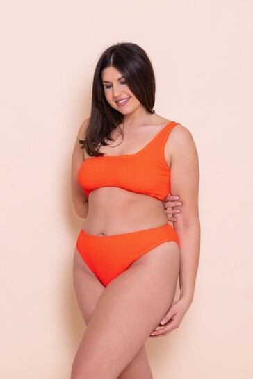 Linzi Orange Roma One Shoulder Scrunch Detail Bikini