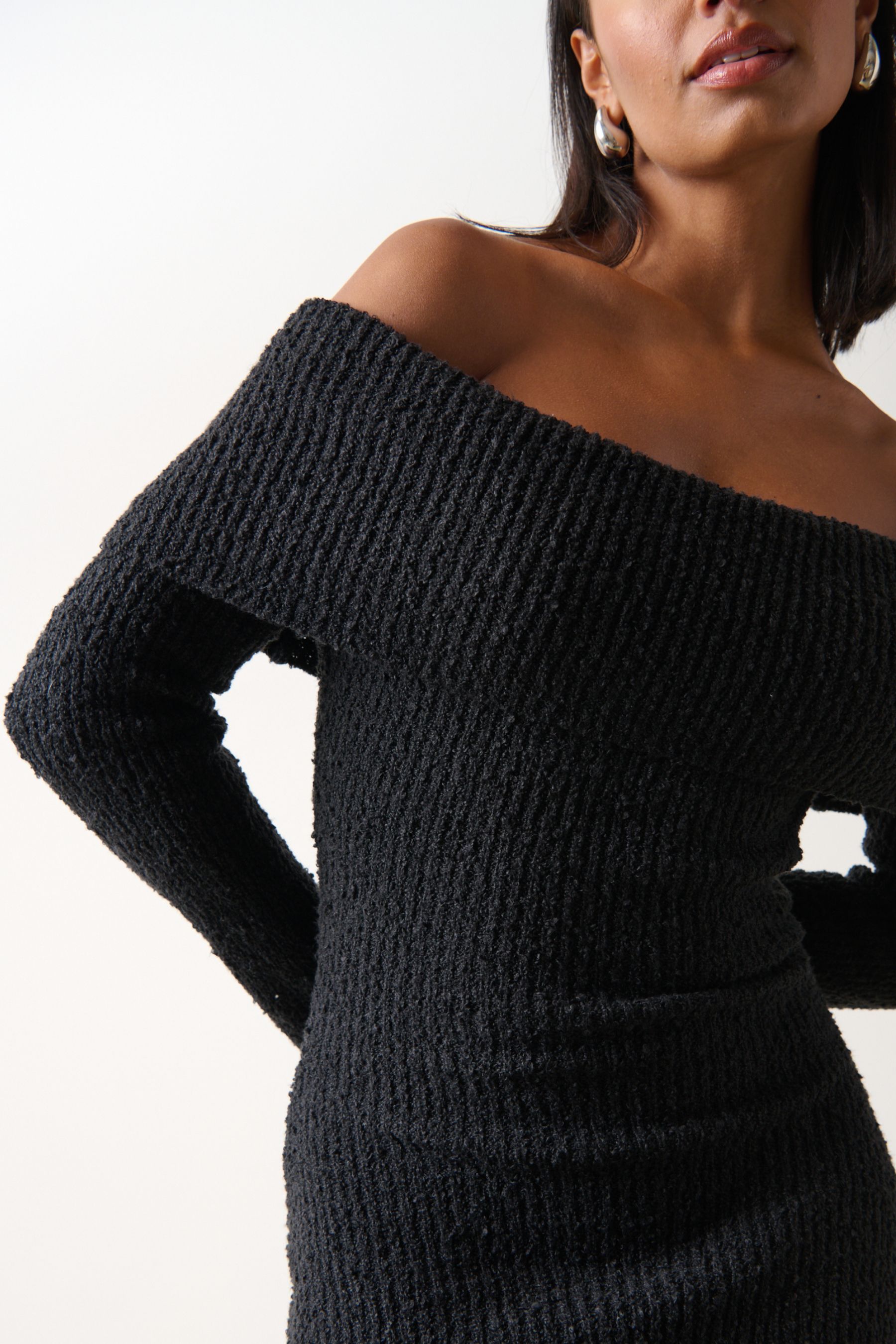 Black sales bardot sweater