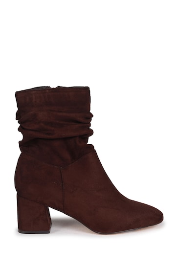 Linzi Brown Aster Ruched Heeled Ankle Boots